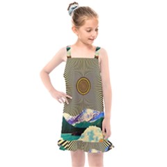 Surreal Art Psychadelic Mountain Kids  Overall Dress by uniart180623