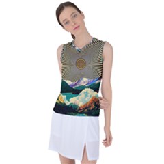 Surreal Art Psychadelic Mountain Women s Sleeveless Sports Top by uniart180623