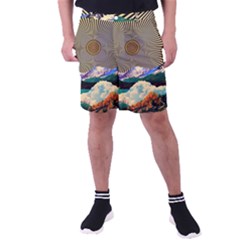 Surreal Art Psychadelic Mountain Men s Pocket Shorts by uniart180623