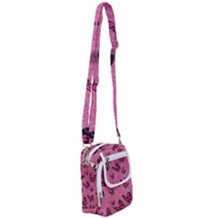 Pink Glitter Butterfly Shoulder Strap Belt Bag by uniart180623