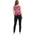 Pink Glitter Butterfly V-Neck Cropped Tank Top View2