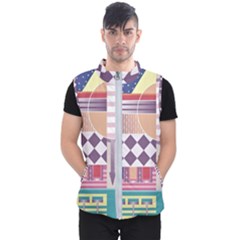 Abstract Shapes Colors Gradient Men s Puffer Vest by pakminggu