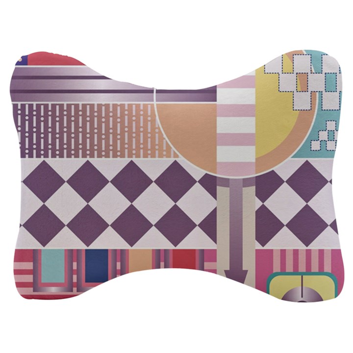 Abstract Shapes Colors Gradient Velour Seat Head Rest Cushion