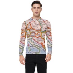 Vintage World Map Europe Globe Country State Men s Long Sleeve Rash Guard by Grandong