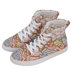 Vintage World Map Europe Globe Country State Men s Hi-top Skate Sneakers by Grandong