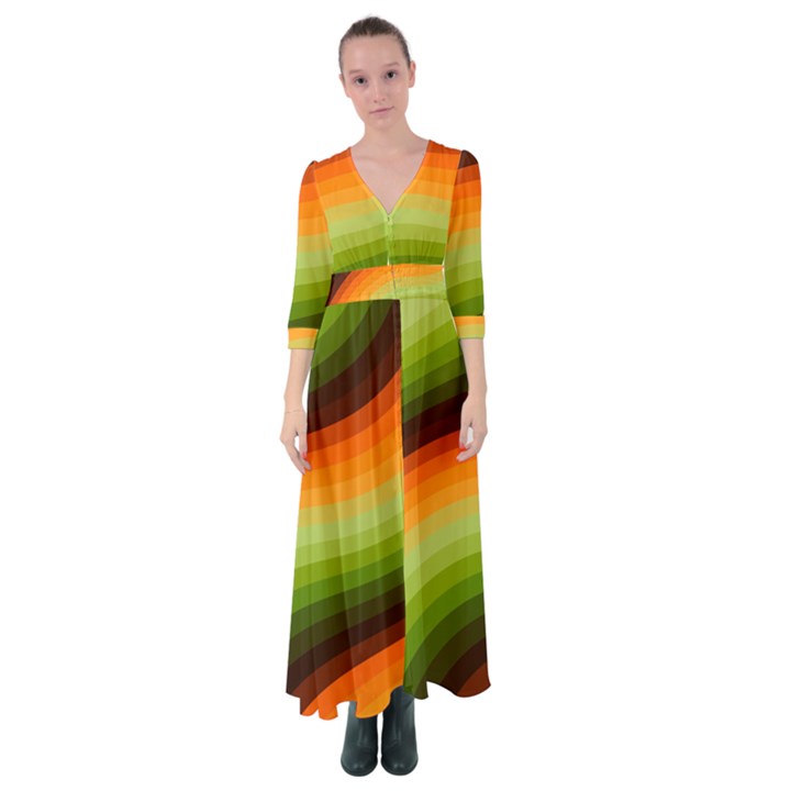 Swirl Abstract Twirl Wavy Wave Pattern Button Up Maxi Dress