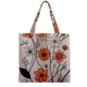 Flowers Pattern Plant Zipper Grocery Tote Bag View1