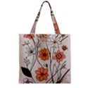 Flowers Pattern Plant Zipper Grocery Tote Bag View2