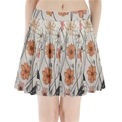 Flowers Pattern Plant Pleated Mini Skirt by pakminggu