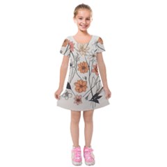 Flowers Pattern Plant Kids  Short Sleeve Velvet Dress by pakminggu