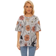 Flowers Pattern Plant Oversized Basic T-shirt by pakminggu