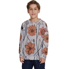 Flowers Pattern Plant Kids  Crewneck Sweatshirt by pakminggu