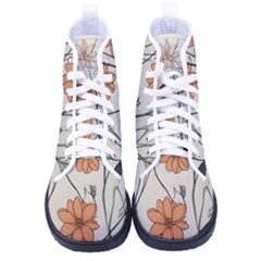 Flowers Pattern Plant Men s High-top Canvas Sneakers