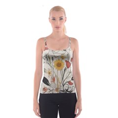 Woman Flower Pattern Spaghetti Strap Top by pakminggu