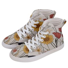 Woman Flower Pattern Men s Hi-top Skate Sneakers by pakminggu