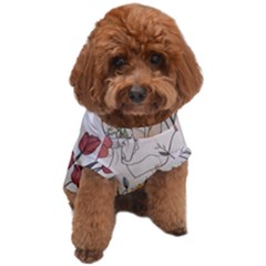 Woman Flower Pattern Dog T-shirt by pakminggu