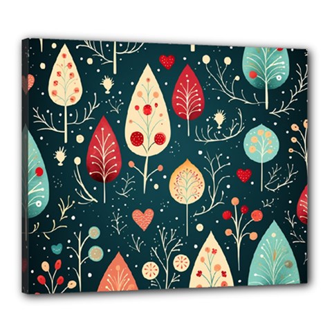 Christmas Tree Pattern Canvas 24  X 20  (stretched) by pakminggu