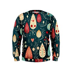 Christmas Tree Pattern Kids  Sweatshirt by pakminggu