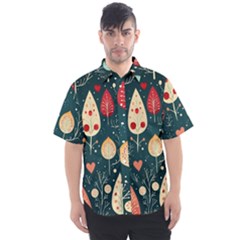 Christmas Tree Pattern Men s Short Sleeve Shirt