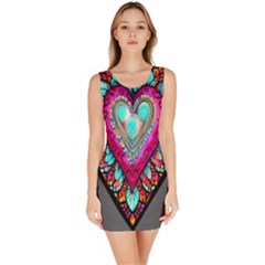 Pink Heart  Design Bodycon Dress by Trending