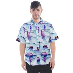 Water Tide Gemstone Men s Short Sleeve Shirt