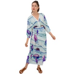 Water Tide Gemstone Grecian Style  Maxi Dress by pakminggu