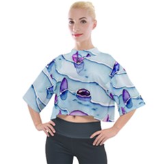 Water Tide Gemstone Mock Neck T-shirt by pakminggu