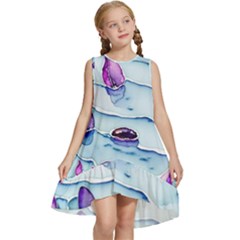 Water Tide Gemstone Kids  Frill Swing Dress by pakminggu