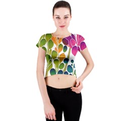 Plants Leaves Colorful Crew Neck Crop Top by pakminggu