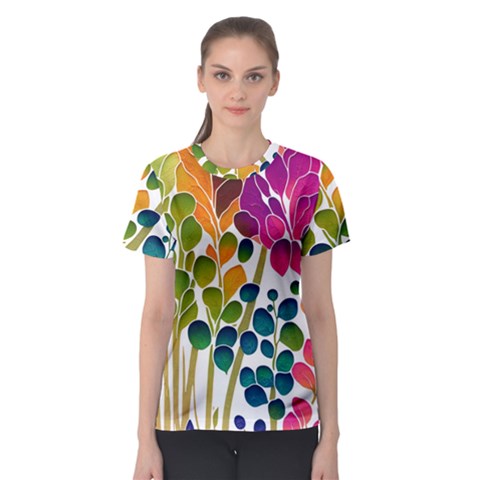 Plants Leaves Colorful Women s Sport Mesh T-shirt by pakminggu