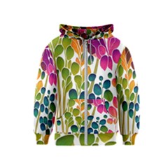 Plants Leaves Colorful Kids  Zipper Hoodie by pakminggu