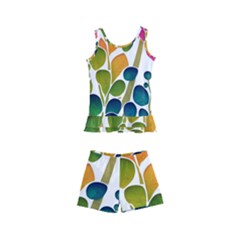 Plants Leaves Colorful Kids  Boyleg Swimsuit by pakminggu