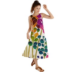 Plants Leaves Colorful Summer Maxi Dress by pakminggu