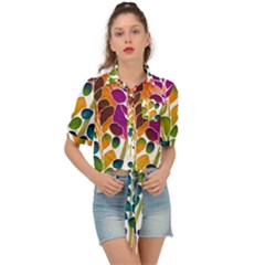 Plants Leaves Colorful Tie Front Shirt  by pakminggu