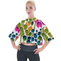 Plants Leaves Colorful Mock Neck T-shirt by pakminggu