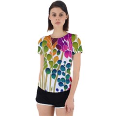 Plants Leaves Colorful Back Cut Out Sport T-shirt by pakminggu