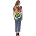 Plants Leaves Colorful Zip Up Long Sleeve Blouse View4