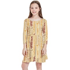 Autumn Nature Fall Kids  Quarter Sleeve Skater Dress by pakminggu