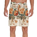 Flowers Leaves Swirl Plant Men s Beach Shorts View1