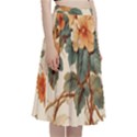 Flowers Leaves Swirl Plant A-Line Full Circle Midi Skirt With Pocket View3