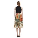 Flowers Leaves Swirl Plant A-Line Full Circle Midi Skirt With Pocket View4