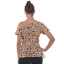 Autumn Leaves Pattern Off Shoulder Tie-Up T-Shirt View2