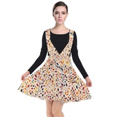 Autumn Leaves Pattern Plunge Pinafore Dress by pakminggu