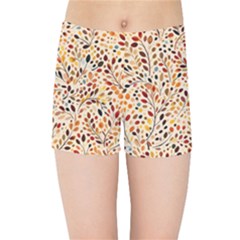 Autumn Leaves Pattern Kids  Sports Shorts by pakminggu