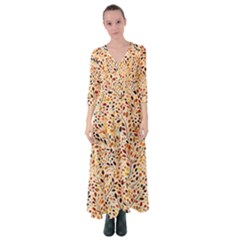 Autumn Leaves Pattern Button Up Maxi Dress by pakminggu