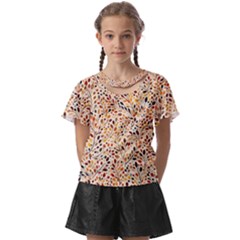 Autumn Leaves Pattern Kids  Front Cut T-shirt by pakminggu