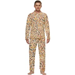 Autumn Leaves Pattern Men s Long Sleeve Velvet Pocket Pajamas Set by pakminggu