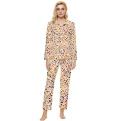 Autumn Leaves Pattern Womens  Long Sleeve Velvet Pocket Pajamas Set by pakminggu