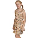 Autumn Leaves Pattern Kids  Sleeveless Tiered Mini Dress View2