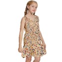 Autumn Leaves Pattern Kids  Sleeveless Tiered Mini Dress View3